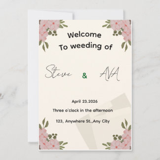 Elegant Luxury Minimal Wedding Invitation Kaart
