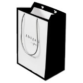 Elegant Luxury Minimalist Script Name Persoonlijk Medium Cadeauzakje (Achterkant Gekanteld)