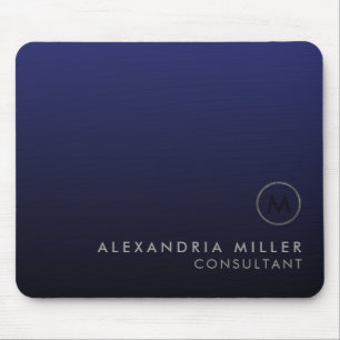 Elegant Luxury Navy Blue Silver Muismat