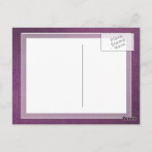 Elegant Luxury Paarse Grunge Damask Briefkaart (Achterkant)