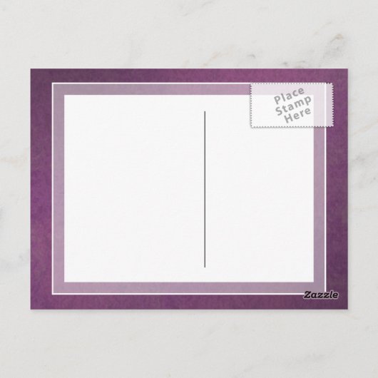 Elegant Luxury Paarse Grunge Damask Briefkaart (Achterkant)