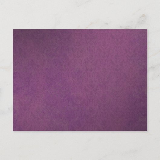 Elegant Luxury Paarse Grunge Damask Briefkaart (Voorkant)