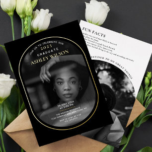 Elegant Luxury Photo Afstuderen Folie Uitnodiging