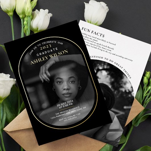 Elegant Luxury Photo Afstuderen Folie Uitnodiging