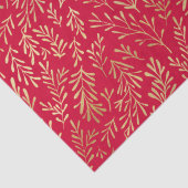 Elegant Luxury Red Gold Leaf Pattern Tissuepapier (Detail)