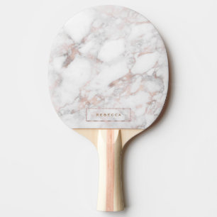 Elegant Luxury Roos-gold Faux Marble Tafeltennisbatje