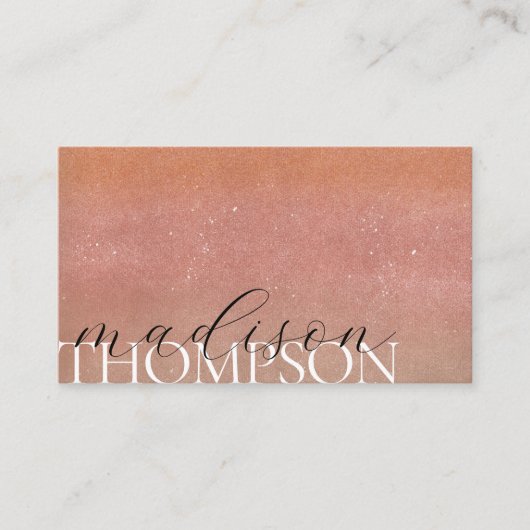 Elegant Luxury Rust Palettes Monogram Qr Code Visitekaartje (Voorkant)