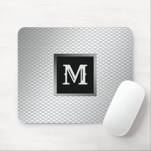 Elegant Luxury Silver Metal Monogrammed Muismat