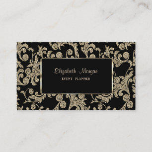 Elegant Luxury Stylish, Gold Glitter Swirls, Lijst Visitekaartje