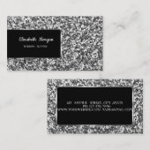 Elegant Luxury Stylish Silver Glitter Visitekaartje (Voorkant / Achterkant)