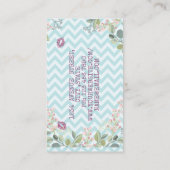 Elegant Luxury Sweet Blue Visitekaartje (Achterkant)