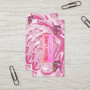 Elegant Luxury Sweet Pink Marble Whit Elephant Visitekaartje