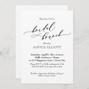 Elegant Luxury Typografie Bridal Brunch Simple Kaart