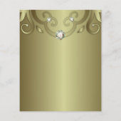 Elegant Luxury  Victoriaans Gold Wedding Menu (Achterkant)