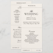 Elegant Luxury Vintage Classic Wedding Programme (Devant / Derrière)