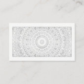 Elegant Luxury White Silver Mandala Professional Visitekaartje (Achterkant)