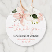 Élégant lys floral blush merci les étiquettes préf (Devant)