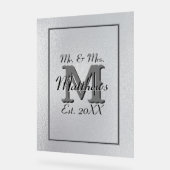 Élégant M. et Mme Nom Verre noir (Angle)