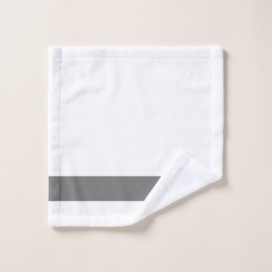 Élégant M. Et Mme White Grey Monogramme Nom (Gant de toilette)