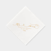 Élégant M. & Mme. Calligraphie Mariage Or (Droite)