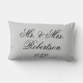Élégant M. Mme Nom Est. Coussin mariage (Verso)