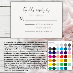 Elegant Maak Je Eigen Kleur Huwelijk RSVP Kaartje