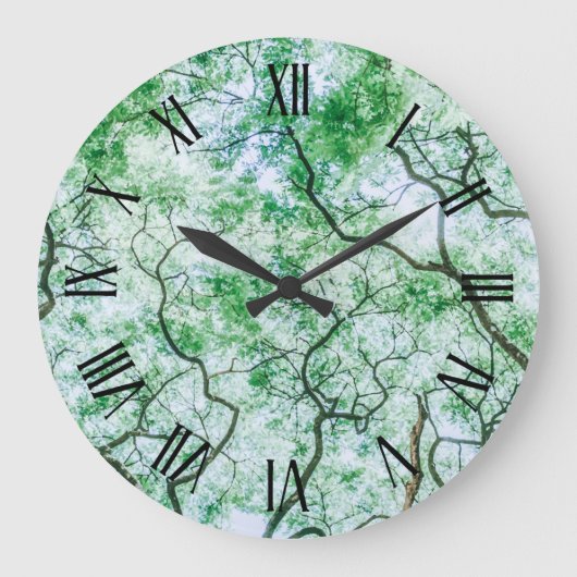 Elegant maar Spooky Leaves en Branches Wall Clock Grote Klok (Voorkant)