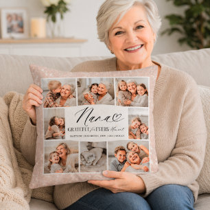 Elegant Maatwerk Oma Foto Collage Aandenken Kussen