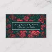 Élégant magasin de fleurs rouges carte de visite (Devant)