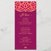 Elégant Magenta Gold Mandala Indian Mariage Menu (Devant)