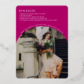 Elegant Magenta Photo Afstuderen Folie Uitnodiging (Achterkant)