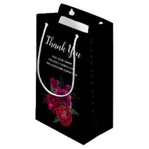 Elegant Magenta Roos Floral Bouquet Dank je Klein Cadeauzakje