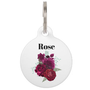 Elegant Magenta Roos Floral Bouquet Huisdierpenning