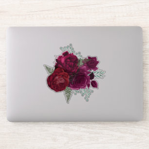 Elegant Magenta Roos Floral Bouquet Sticker