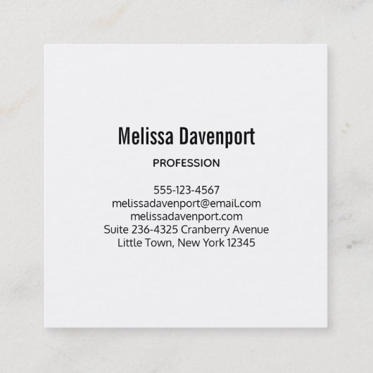 Elegant Magenta Roos Floral Bouquet Vierkante Visitekaartje (Achterkant)