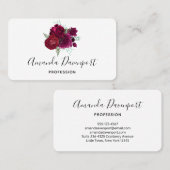 Elegant Magenta Roos Floral Bouquet Visitekaartje (Voorkant / Achterkant)