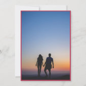 Elegant Magenta roze Arch Monogram Foto bruiloft Kaart (Achterkant)