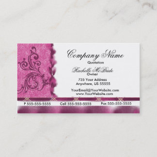 Elegant magenta roze borduurVisitekaartjes Visitekaartje
