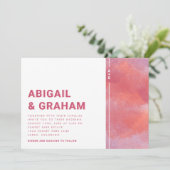 Elegant Magenta Wedding Uitnodiging (Staand voorkant)