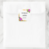 Elegant, Magisch en Vet Floral Wedding Vierkante Sticker (Tas)
