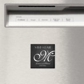 Élégant Magnet Réservez la date Monogramme (In Situ (Lave-vaisselle))