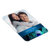 Elégant Magnet Réservez la date photo Peacock (Côté Droit)