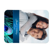 Elégant Magnet Réservez la date photo Peacock (Horizontal)