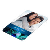 Elégant Magnet Réservez la date photo Peacock (Côté Gauche)