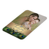 Elégant Magnet Réservez la date photo Peacock (Côté Gauche)