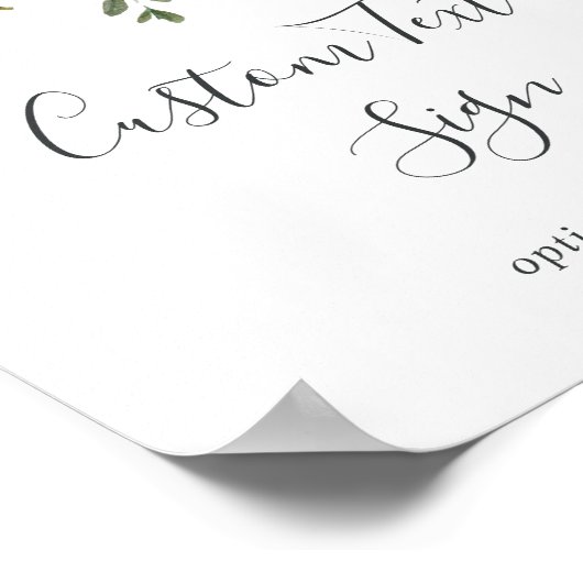 Elegant Magnolia | Aangepaste tekst wit en zwart Poster (Hoek)