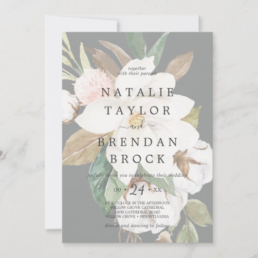 Elegant Magnolia | Bindwortel Kaart (Voorkant)