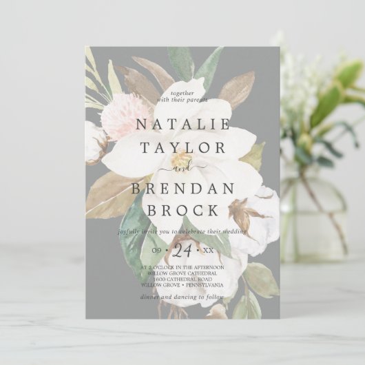 Elegant Magnolia | Bindwortel Kaart (Staand voorkant)