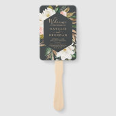 Elegant Magnolia Black & White Wedding Program Fan Handwaaier (Voorkant)