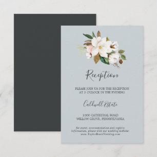 Elegant Magnolia Blauwe grijze ontvangst Kaart i